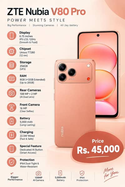 ZTE Nubia V80 Pro 8+12 256 Peach Fuzz