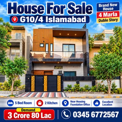 G10/4 Brand New House 4 Marla Duble Story 5 Bed Room