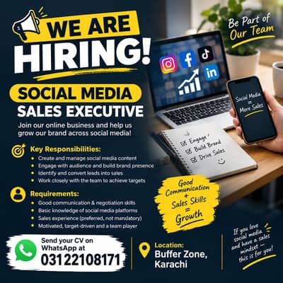 WE ARE HIRING Social Media Sales Executive