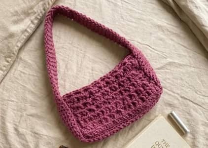 crochet waffle bag