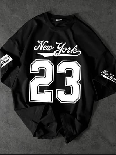 Black Oversized New York 23 Graphic T-Shirt | Streetwear