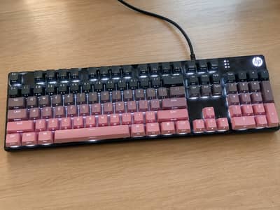 HP Mechanical Gaming Keyboard | Backlit | USB Wired | Pink & Black