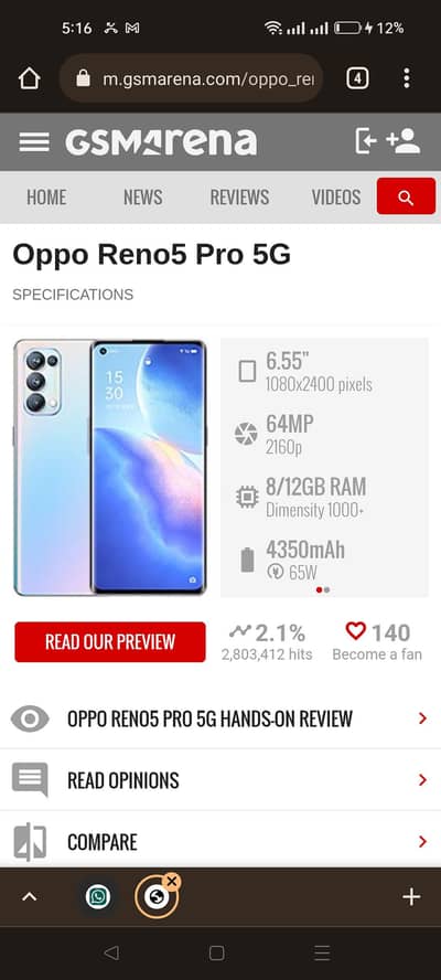 OPPO Reno 5 Pro 5G