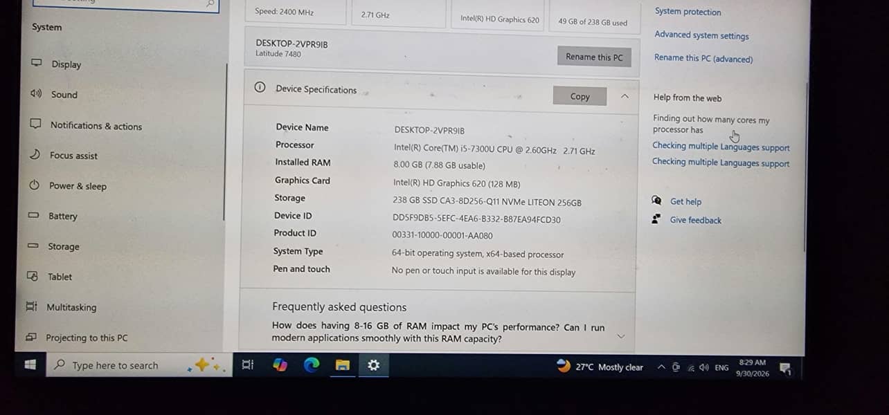 core i5 vpro 7thgen 4