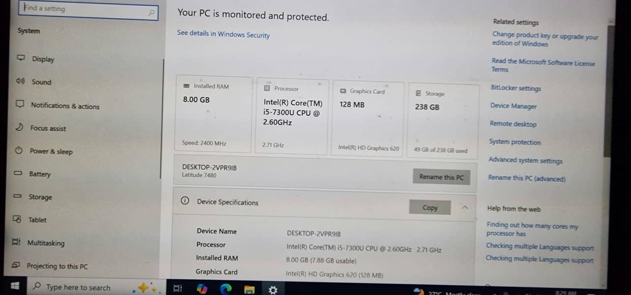 core i5 vpro 7thgen 5