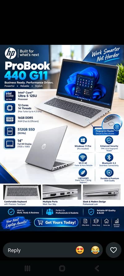 HP ProBook 440 G11 (Intel Ultra 5 Processor, 16GB RAM) - AS IT Store