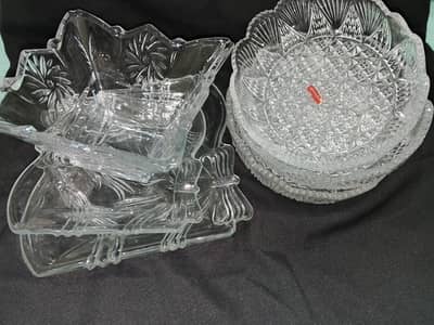 New Crystal Glass Serving Set - Plates & Bowls