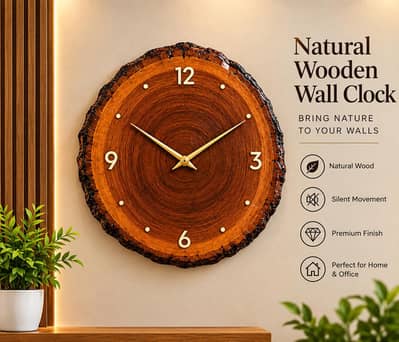 Premium Wooden Wall Clock | TIMORA | Silent Movement | 16 Inch