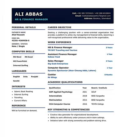 Need Office Job as accountant or HR manager, Finance manager