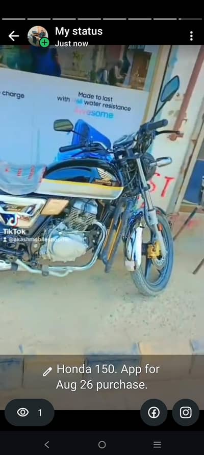 HONDA 150 APPLIED FOR