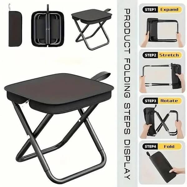 Portable Folding Stool – Compact Foldable Seat for Camping, Travel & Outdoor Use