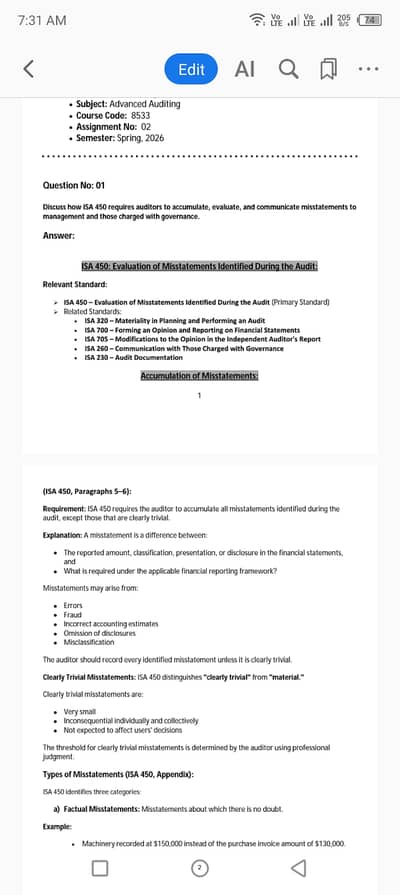 Solved assignment