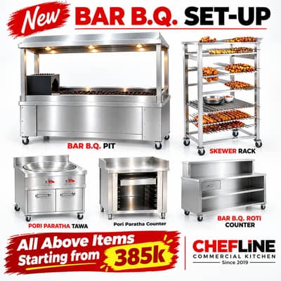 New Set-up Bar B. Q. Fast Food Restaurant Fryer Hotplate  Hood Ducting
