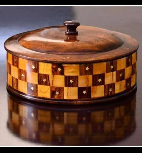 Wooden Hotpot, Wooden Kitchenware Item, Brass Star Customized Hotpot, Wooden Handicraft Item