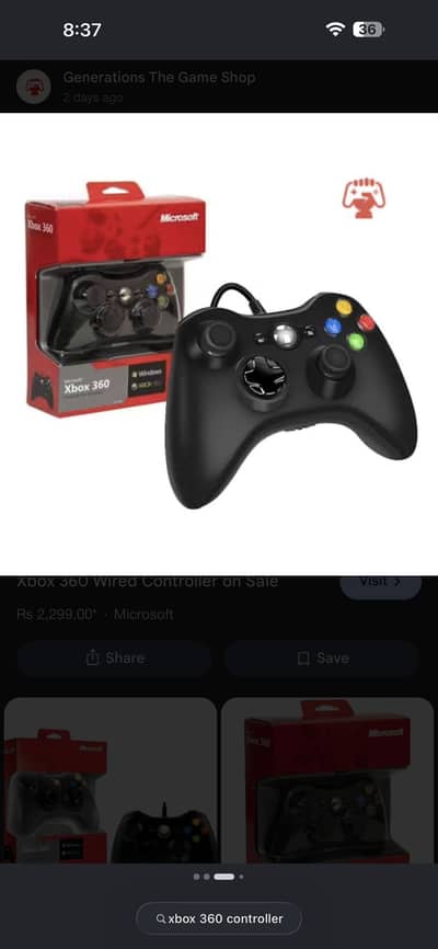Xbox 360 new controller box pack.  Price is final