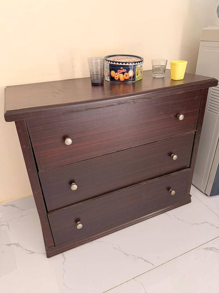 One Bed, 2 Side Tables Same Design and One Dressing 3