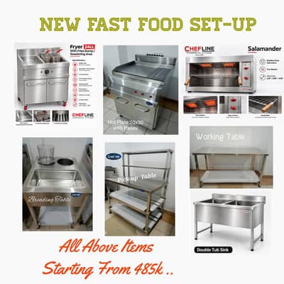 New Fryer, Hot Plate, ss Hood ducting, pizza oven setup