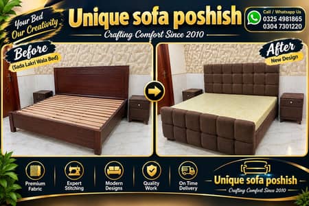 Luxury Wooden Poshish Bed | Premium Polished Finish Bed set | New Bed