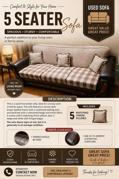 5 seater sofa set for sale