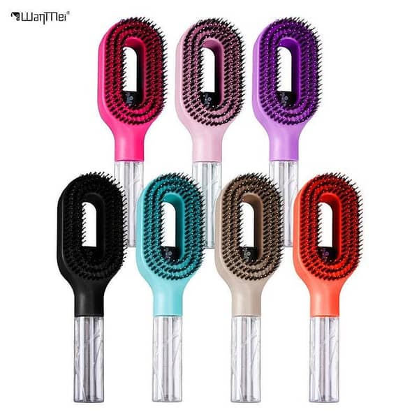 2 in 1 Water Spray Hair Brush – Refillable Hair Detangling Comb with Mist Sprayer – Anti-Static Styling Brush for Women & Kids