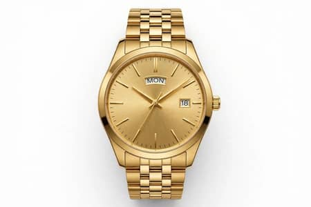 Men's Formal Golden Chain Watch - Business Style With Box