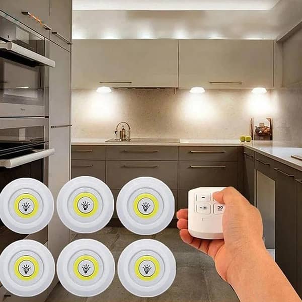 3pcs Wireless LED Night Light with Remote Control and Adjustable Brightness