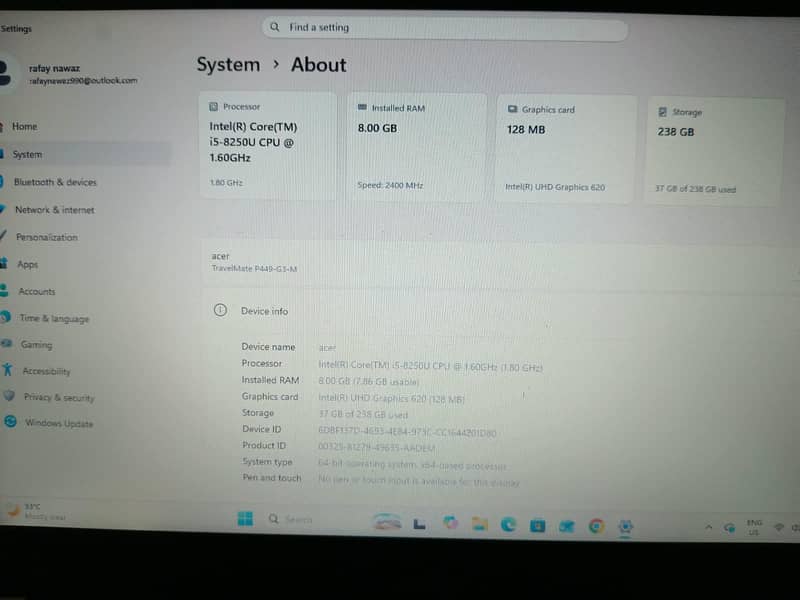 Acer i5 8th 3