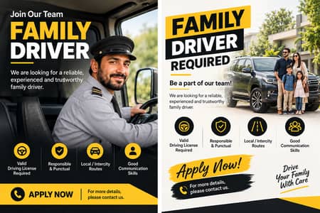 Family Driver Required for Home