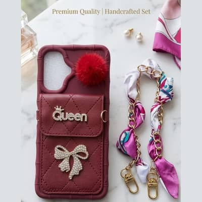 Infinix smart 20 back cover fancy leadies pouch leather design cover