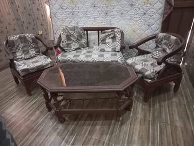 Sofa Set with Glass table for Sale