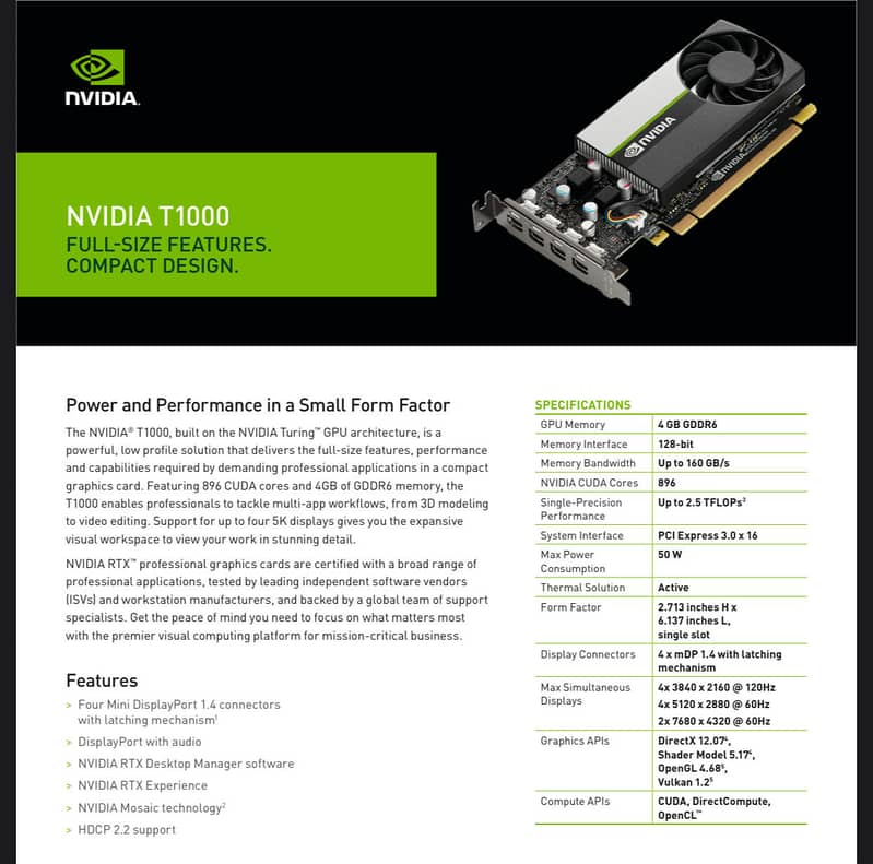 NVIDIA T1000 1