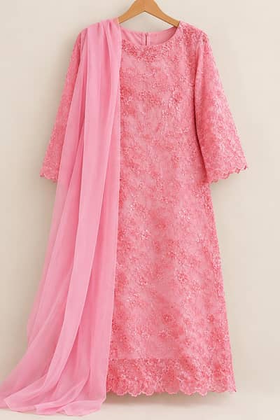 Beautiful Pink Embroidered 2-Piece Suit | Like New