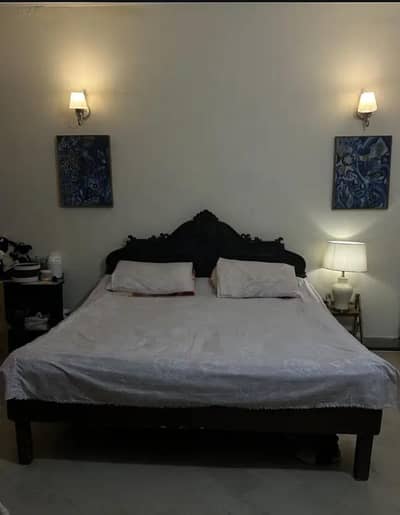 pure wooden double bed