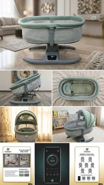 Mastela Auto Swing Electric Baby Cot / Bassinet 8405 – Brand New Multi