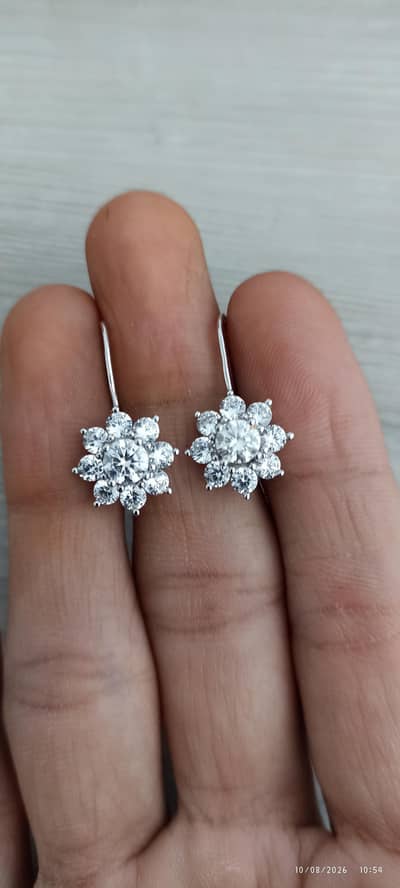 lab grown diamonds with white gold earrings