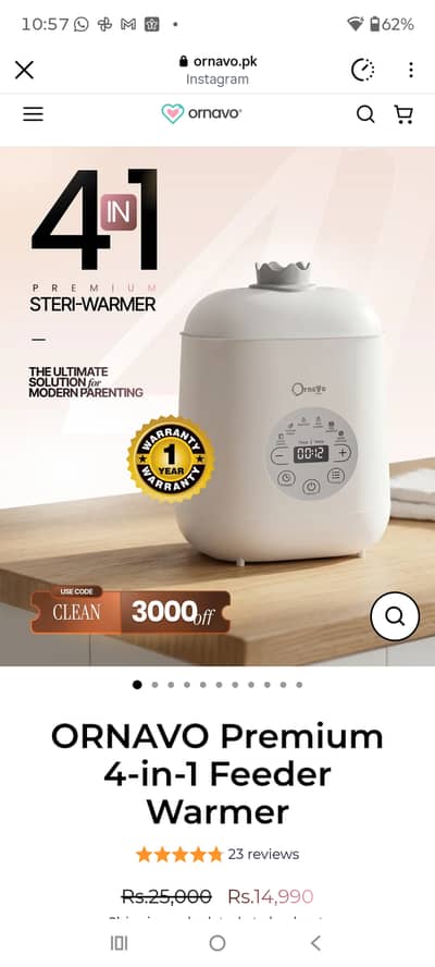 Brand new Baby bag and Premium 4 in 1 feeder sterilizer and warmer