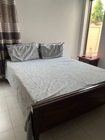 Wooden Bed, Mattress and Dressing table