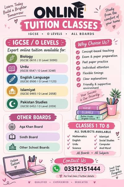 online private tutor available