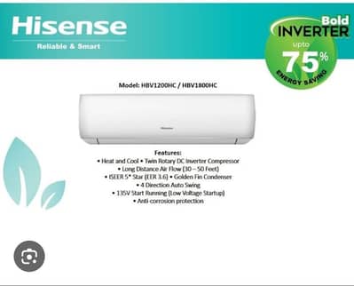 Hisense 1ton ac ha bikul ok ha or 10/10 condition ha