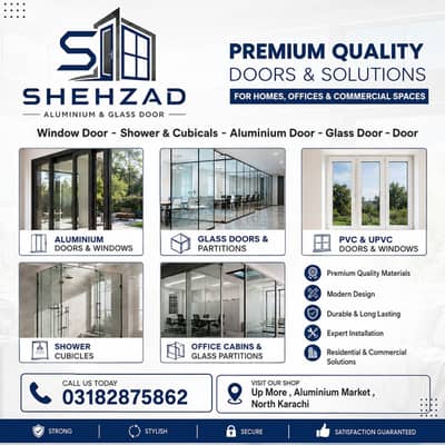 Window Doors - Aluminium Door - Glass Door - Upvc Window - Partition