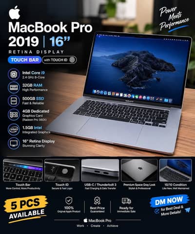 apple macbook pro 2019 core i9 32 gb ram 512 gb ssd 16 inch retina