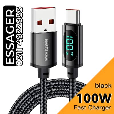 ESSAGER 100W Charging Cable With LED Display Watt Output