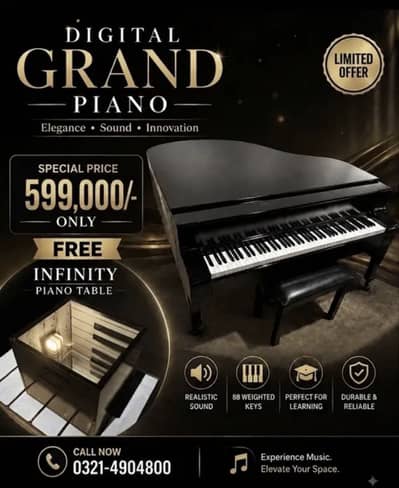 Digital Grand Piano available with free infinity table