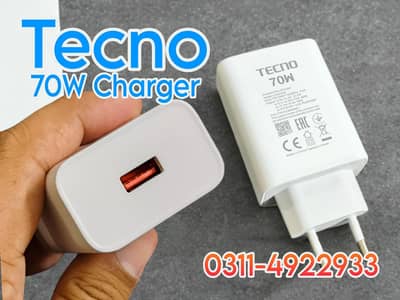 Genuine Tecno 70W Charger with money back guarantee