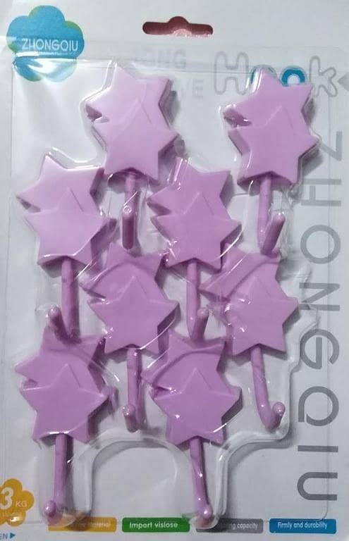 T  Pack of 8 Self Adhesive Hook Cute Wall Mounted Clothes Hooks for Back Door Bathroom and Kitchen