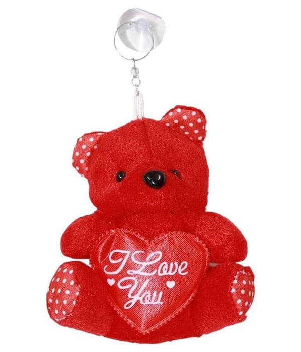 T  Pack of 2 Teddy Bear Holding Heart (I Love You) Key Chain Plush Bear