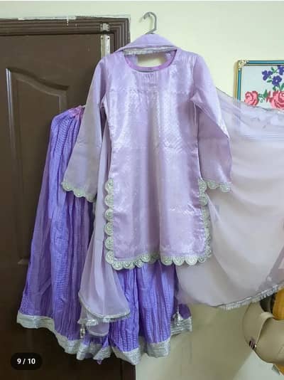 lavender 3 piece gharara