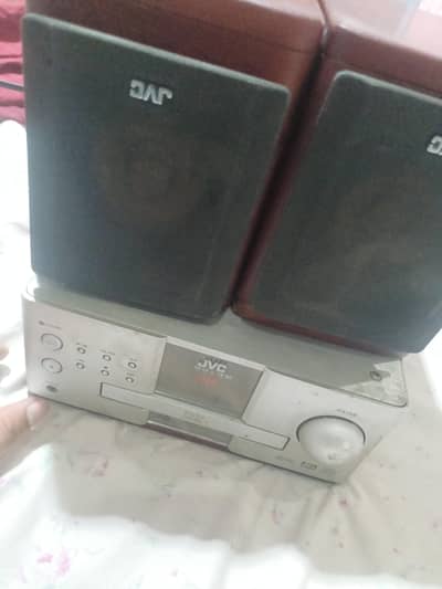 `JVC Original Wooden Speakers System with DVD FM - Heavy Bass