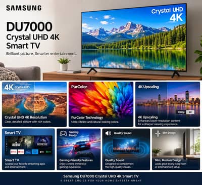 Samsung DU7000 50" ystal UHD 4K Smart TV – Premium 4K Entertainment