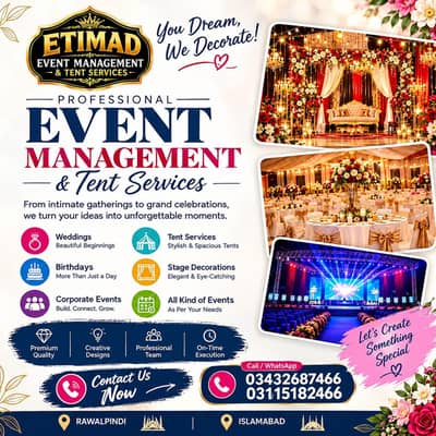 Evant management And Tent service Wedding Birthday and Corporate Evant
